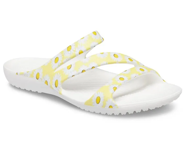 Crocs Sandals Kadee II Graphic Sandal White Yellow Daisy 8211 Women