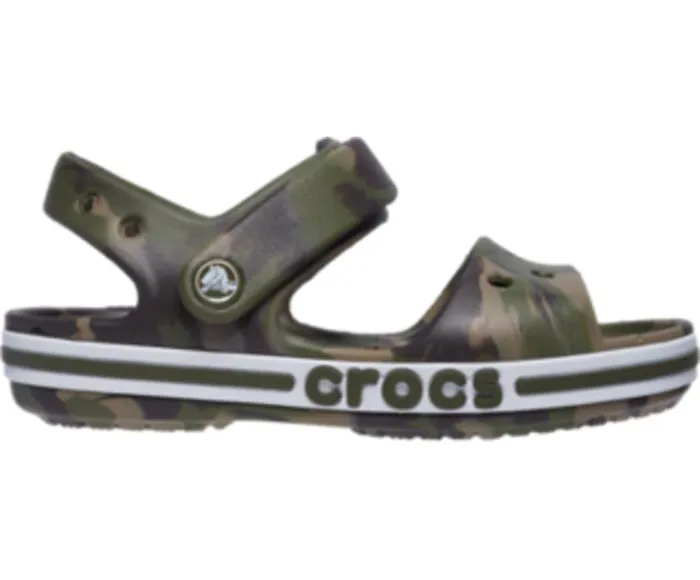 Crocs Sandals Kids039 Bayaband Marbled Sandal Army Green Multi 8211 GirlsBoys