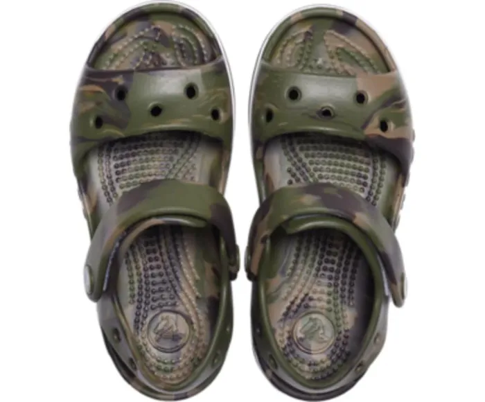 Crocs Sandals Kids039 Bayaband Marbled Sandal Army Green Multi 8211 GirlsBoys