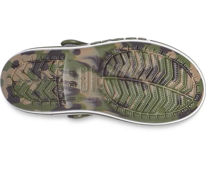 Crocs Sandals Kids039 Bayaband Marbled Sandal Army Green Multi 8211 GirlsBoys