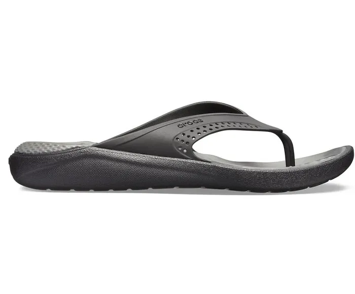 Crocs Sandals LiteRide Flip Blackslate Grey 8211 WomenMen