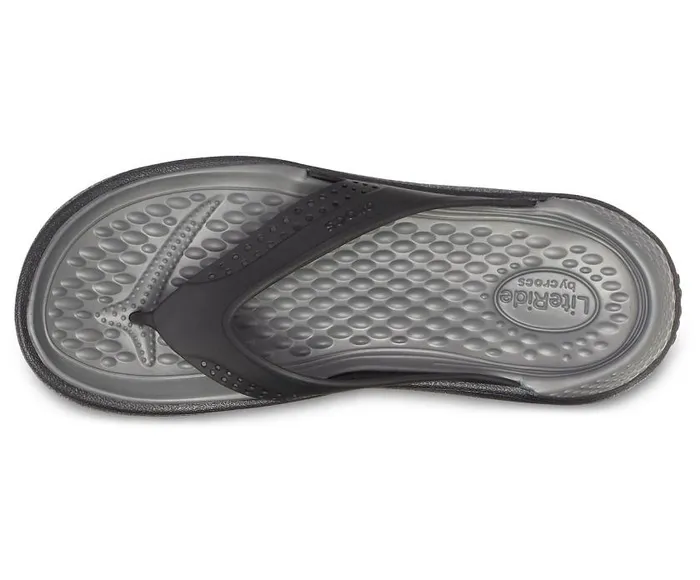 Crocs Sandals LiteRide Flip Blackslate Grey 8211 WomenMen