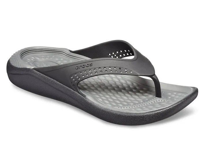 Crocs Sandals LiteRide Flip Blackslate Grey 8211 WomenMen