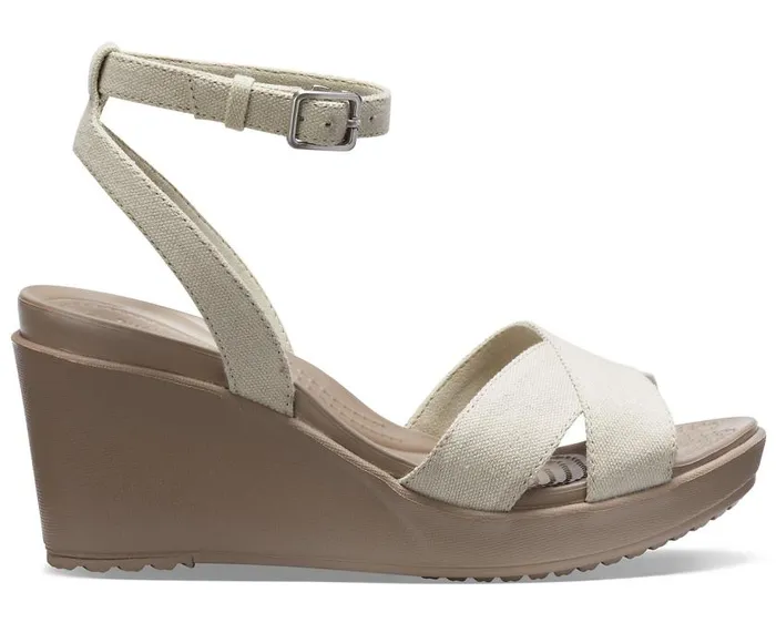 Crocs Wedges Leigh II CrossStrap Ankle Wedge Oat Mushroom 8211 Women