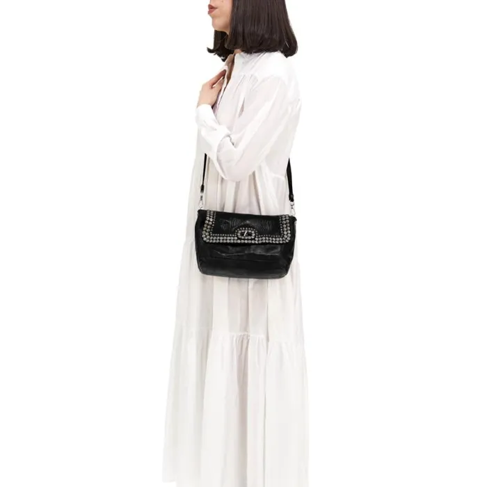 Crossbody Bags Women Campomaggi Orchidea Black Crossbody Bags Women Campomaggi Orchidea Black