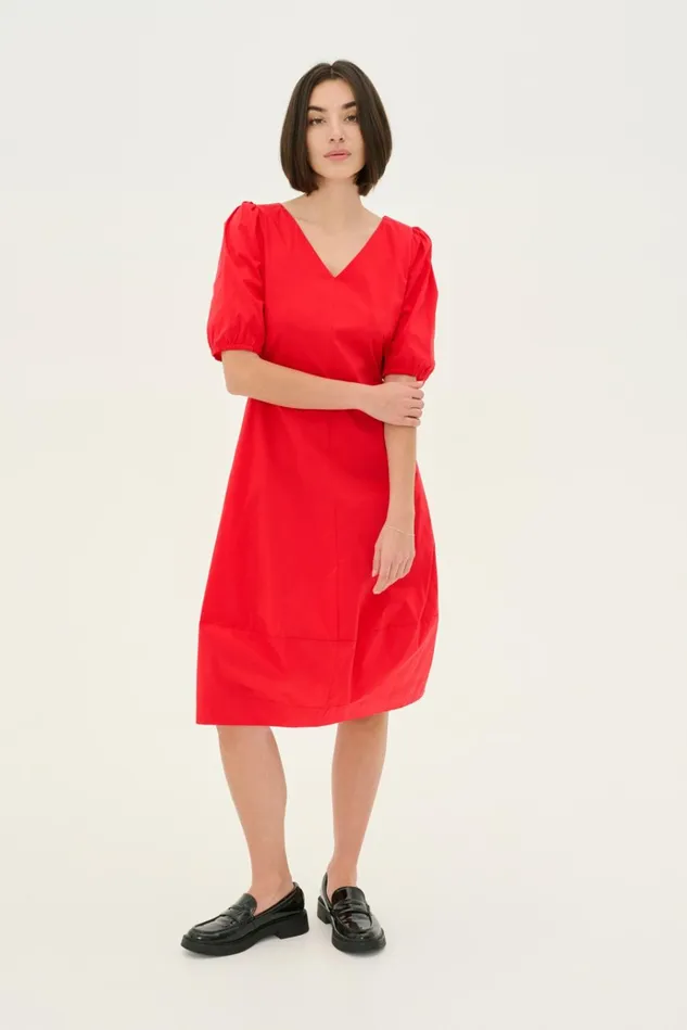 CULTURE Basics CUantoinett Dress Fiery Red 8211 Women