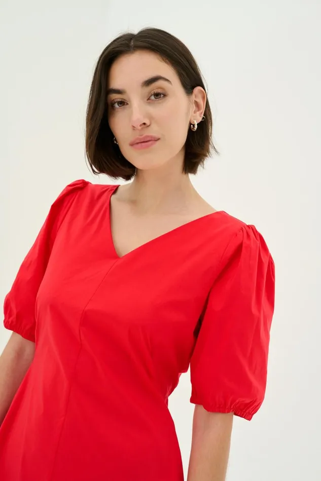 CULTURE Basics CUantoinett Dress Fiery Red 8211 Women