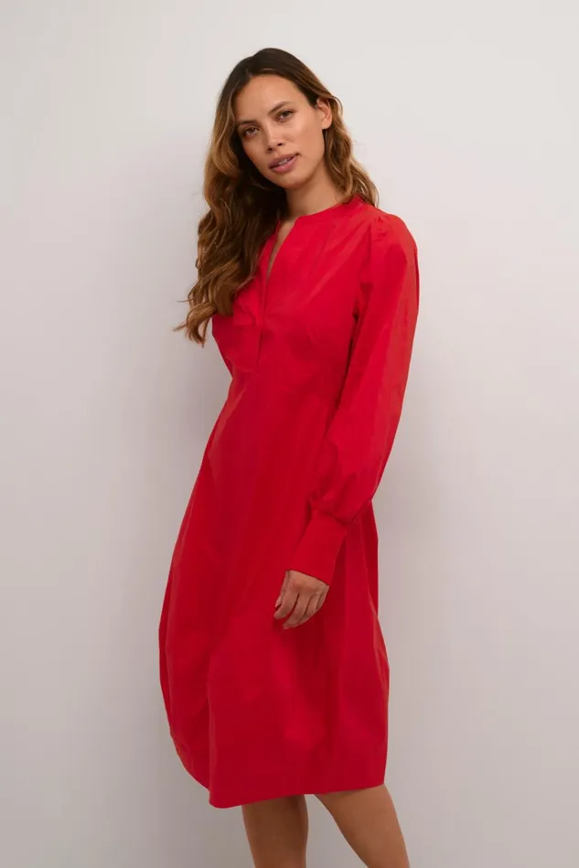 CULTURE Basics CUantoinett Dress Fiery Red 8211 Women