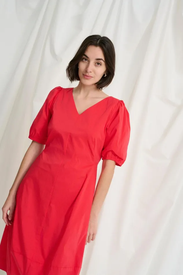 CULTURE Basics CUantoinett Dress Fiery Red 8211 Women