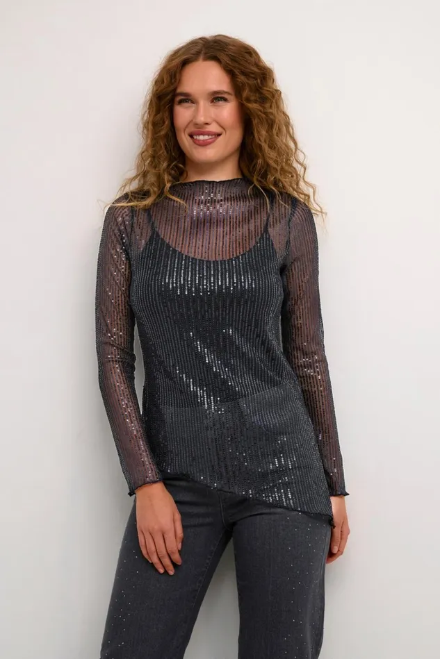 CULTURE Blouses CUgiya Sequin Blouse Blue Sequin 8211 Women