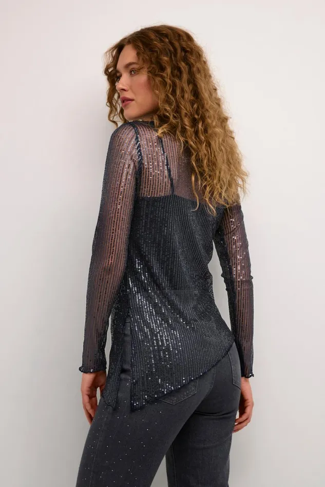 CULTURE Blouses CUgiya Sequin Blouse Blue Sequin 8211 Women