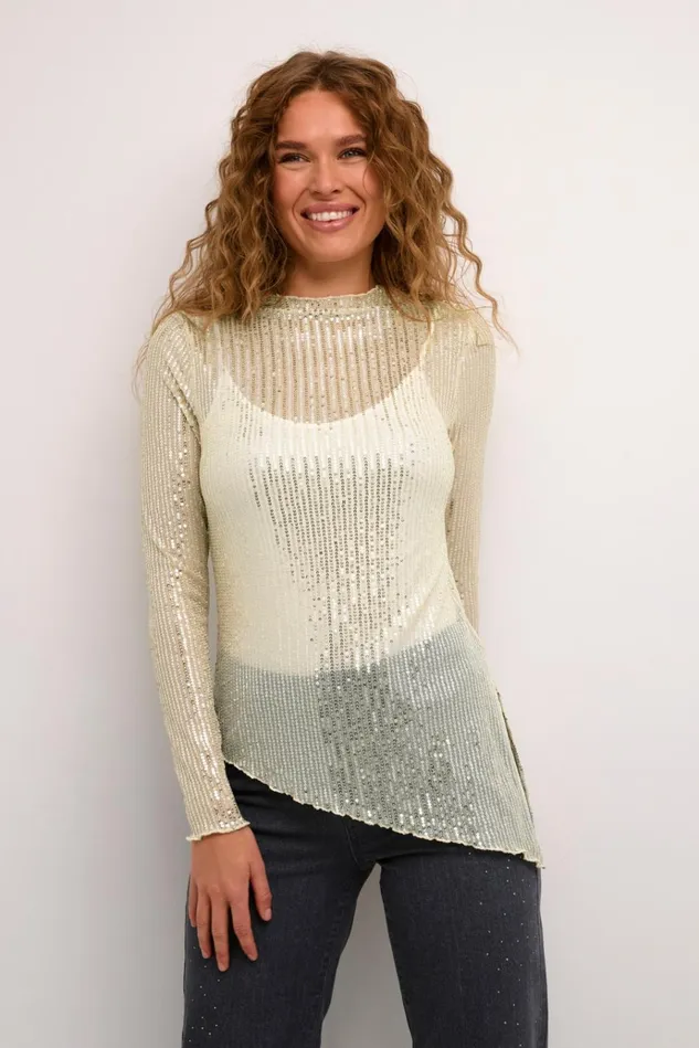 CULTURE Blouses CUgiya Sequin Blouse Champagne Sequins 8211 Women