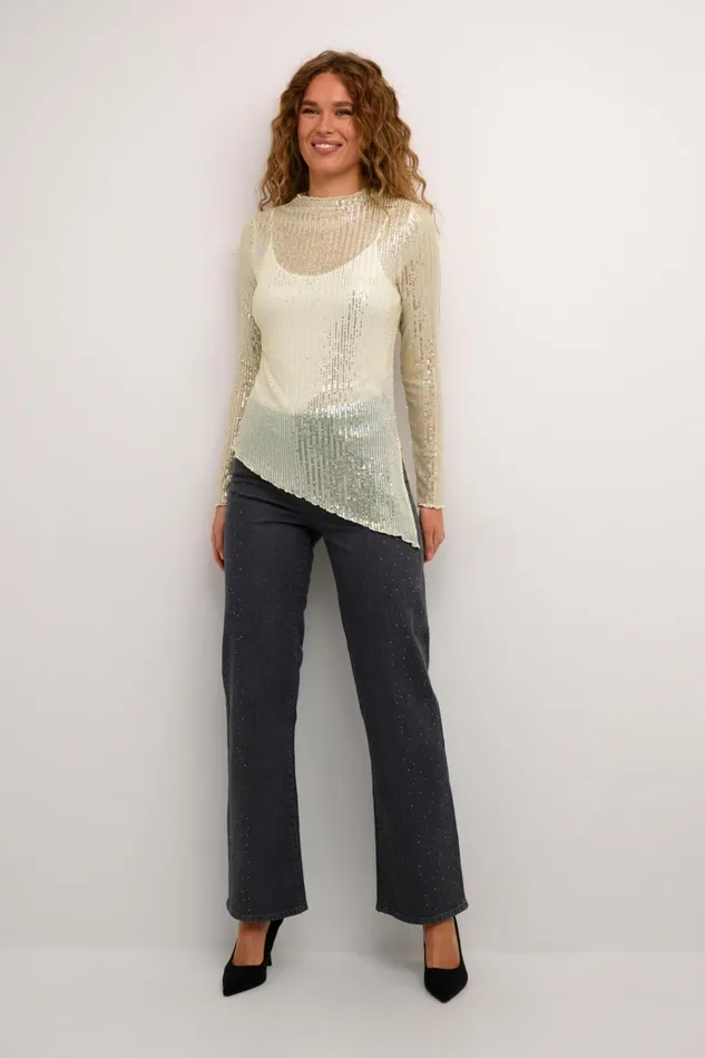 CULTURE Blouses CUgiya Sequin Blouse Champagne Sequins 8211 Women