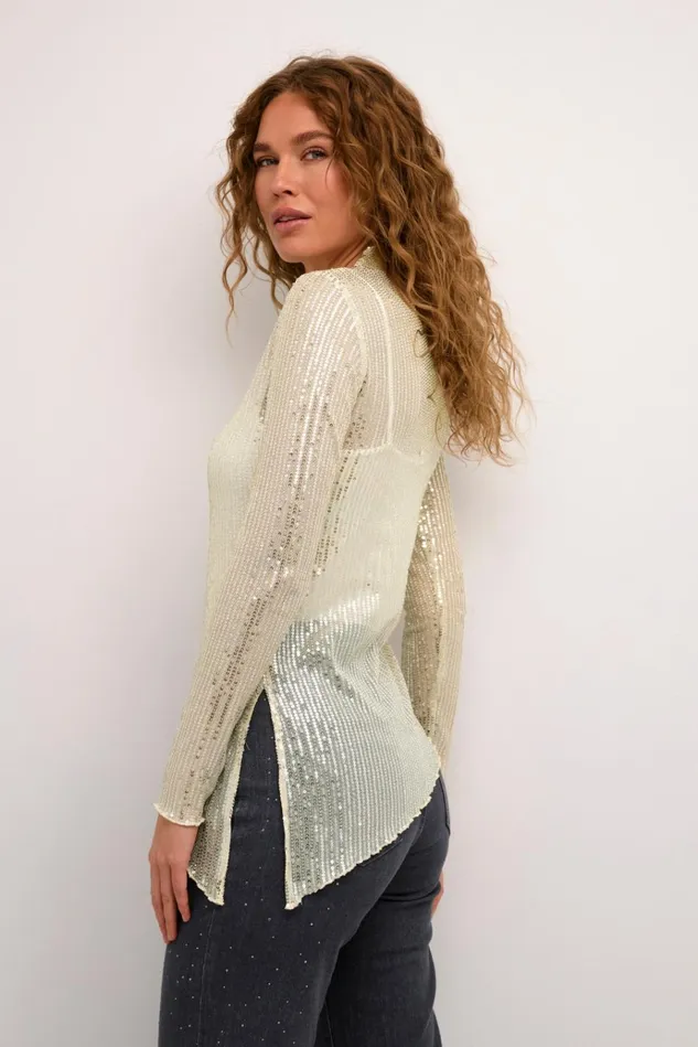 CULTURE Blouses CUgiya Sequin Blouse Champagne Sequins 8211 Women