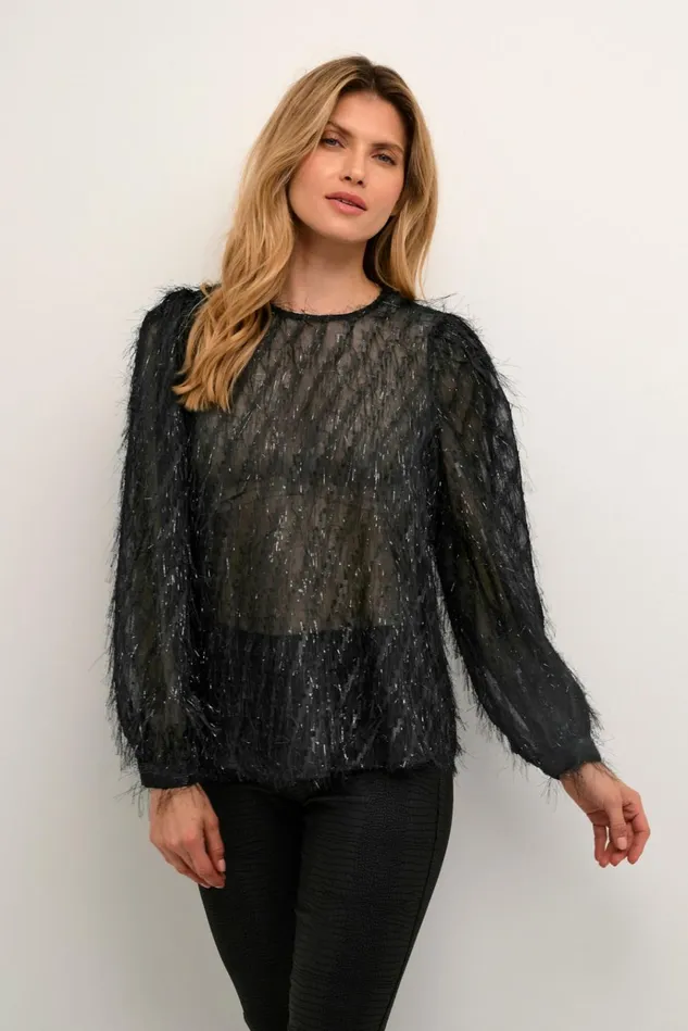 CULTURE Blouses CUpatty Glitter Blouse Black 8211 Women