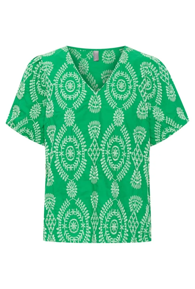 CULTURE Blouses CUtia Blouse With Embroidery Holly Green 8211 Women