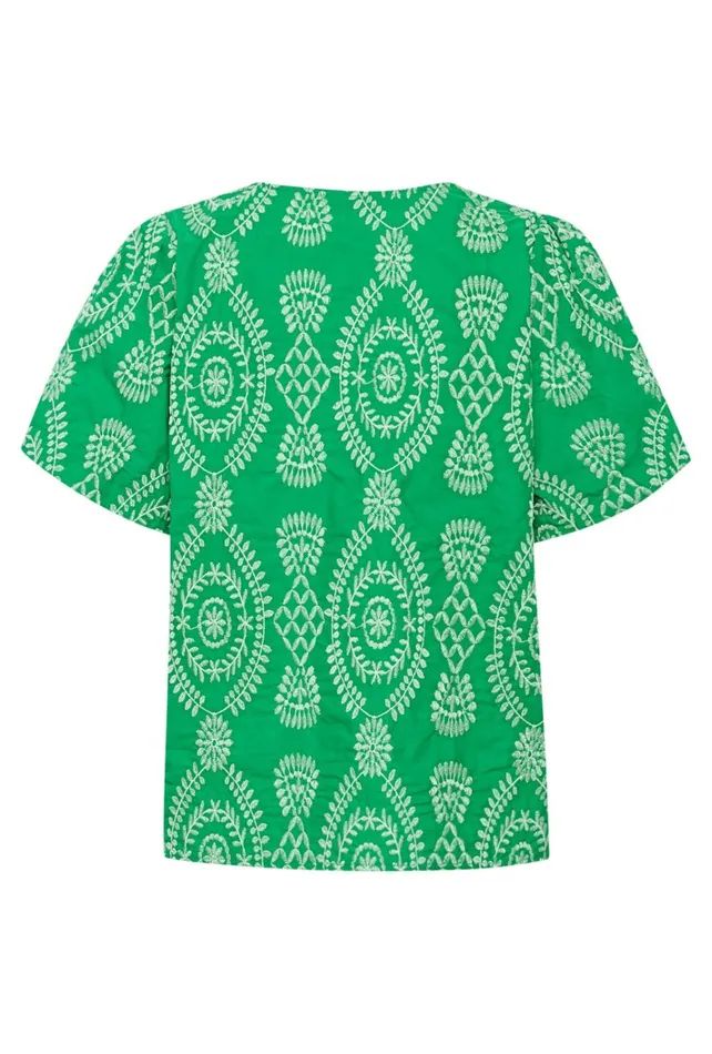 CULTURE Blouses CUtia Blouse With Embroidery Holly Green 8211 Women