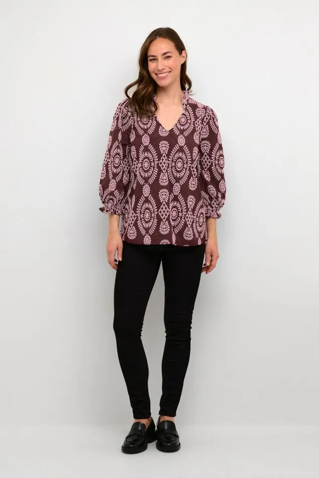 CULTURE Blouses CUtia Blouse With Embroidery Winetasting 8211 Women