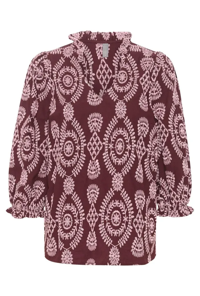 CULTURE Blouses CUtia Blouse With Embroidery Winetasting 8211 Women