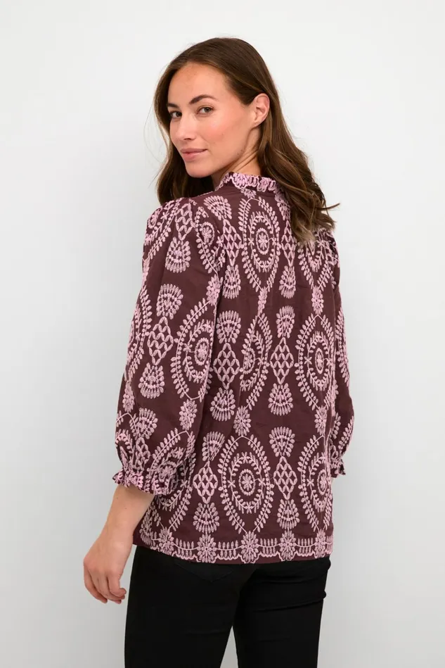CULTURE Blouses CUtia Blouse With Embroidery Winetasting 8211 Women