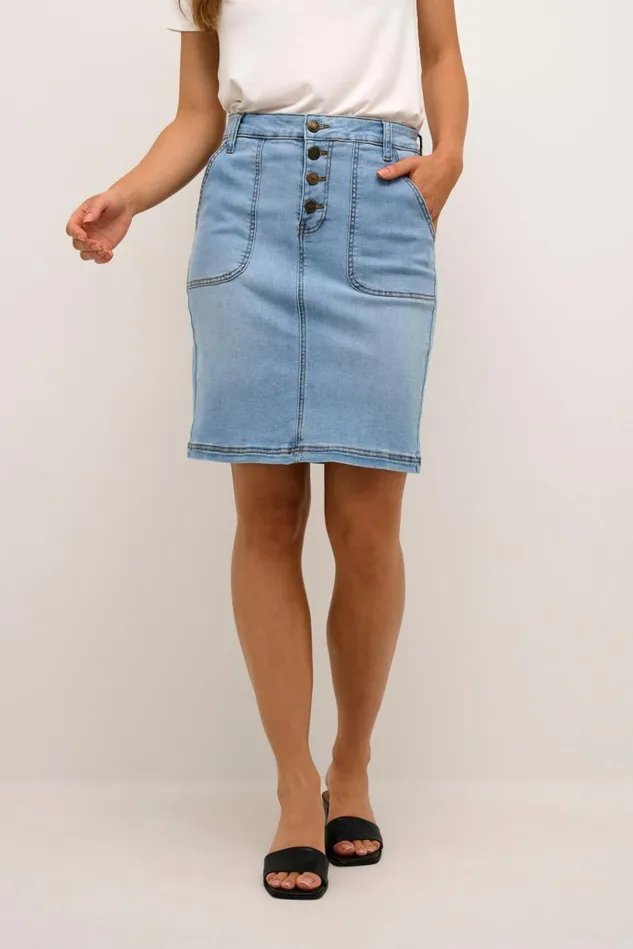 CULTURE Denim Styles CUbriana Denim Skirt Light Blue Wash 8211 Women