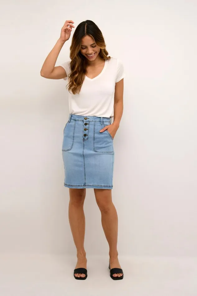 CULTURE Denim Styles CUbriana Denim Skirt Light Blue Wash 8211 Women