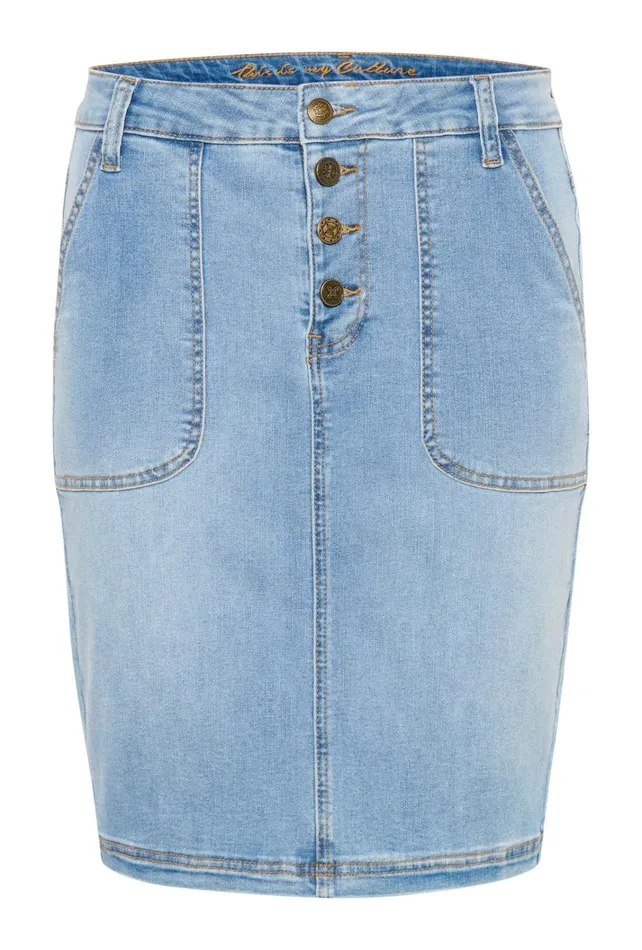 CULTURE Denim Styles CUbriana Denim Skirt Light Blue Wash 8211 Women