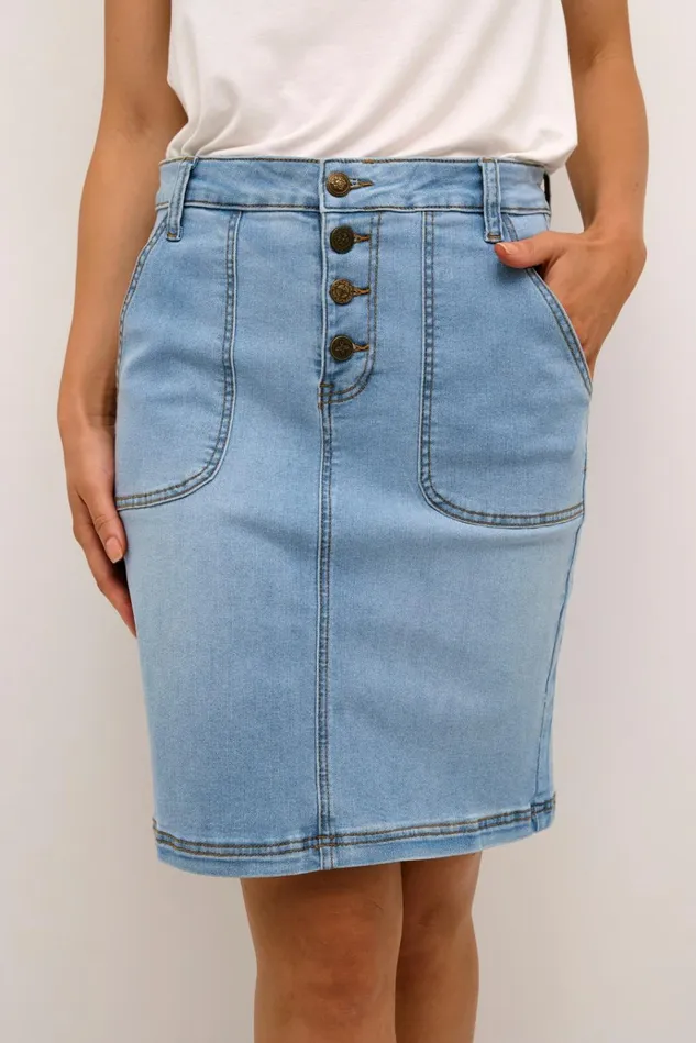CULTURE Denim Styles CUbriana Denim Skirt Light Blue Wash 8211 Women
