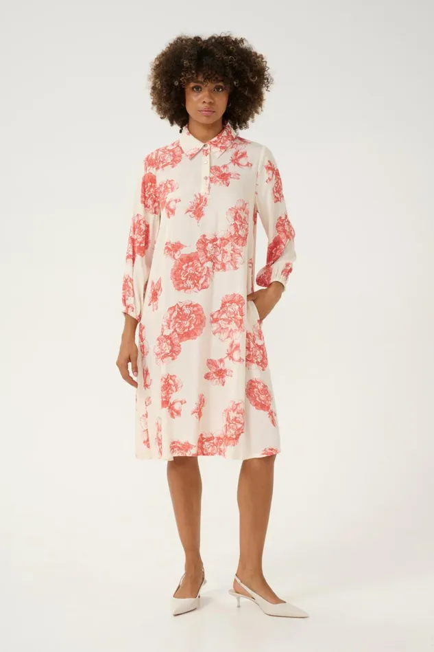 CULTURE Dresses CUalexa Dress Offwhitered Flower 8211 Women