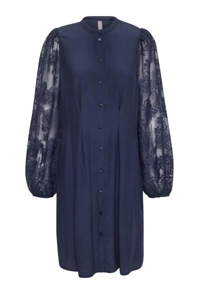 CULTURE Dresses CUasmine Dress With Lace Sleeves Dress Blues 8211 Women