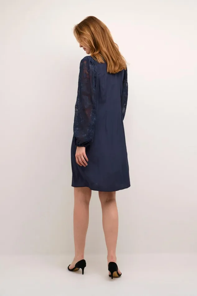 CULTURE Dresses CUasmine Dress With Lace Sleeves Dress Blues 8211 Women