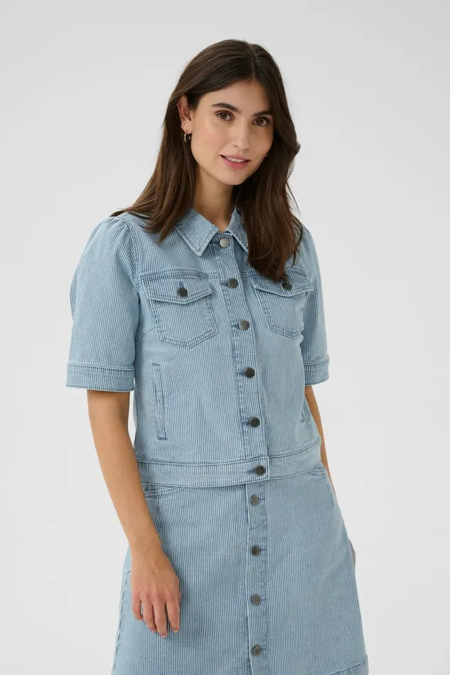 CULTURE Jackets and Coats CUmilky Casual Jacket Bluewhite Stripe 8211 Women