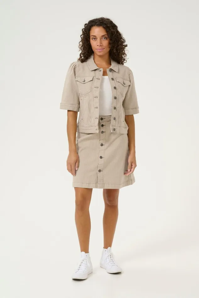 CULTURE Jackets and Coats CUmilky Casual Jacket Dunewhite Stripe 8211 Women