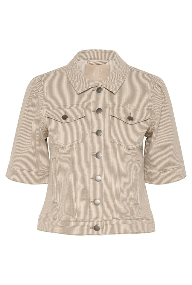CULTURE Jackets and Coats CUmilky Casual Jacket Dunewhite Stripe 8211 Women