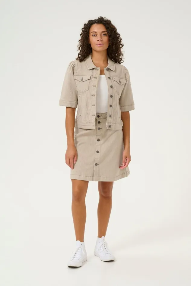 CULTURE Jackets and Coats CUmilky Casual Jacket Dunewhite Stripe 8211 Women