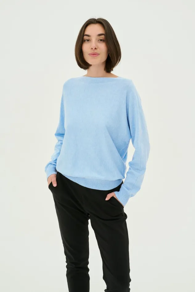 CULTURE Knitwear and Cardigans CUannemarie Pullover Cashmere Blue Mel 8211 Women CULTURE Knitwear and Cardigans CUannemarie Pullover Cashmere Blue Mel 8211 Women