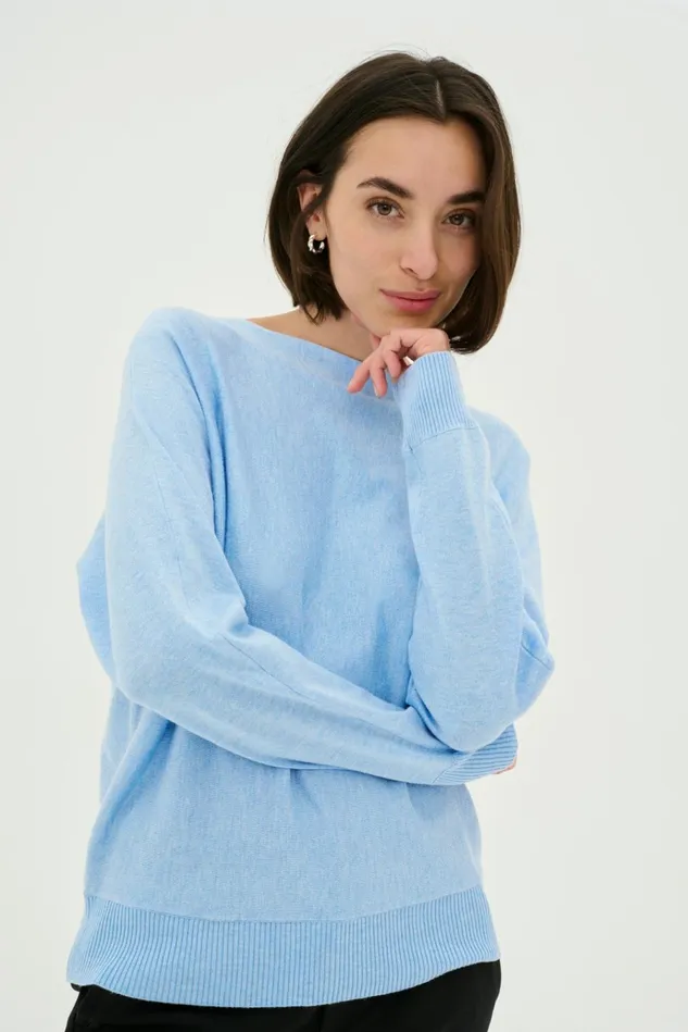 CULTURE Knitwear and Cardigans CUannemarie Pullover Cashmere Blue Mel 8211 Women