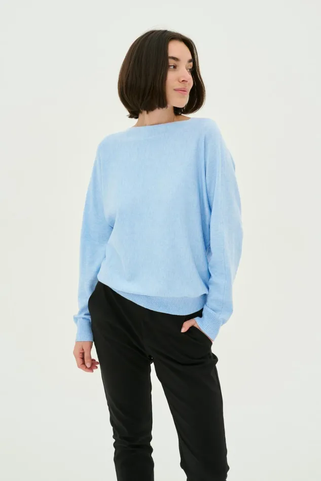 CULTURE Knitwear and Cardigans CUannemarie Pullover Cashmere Blue Mel 8211 Women