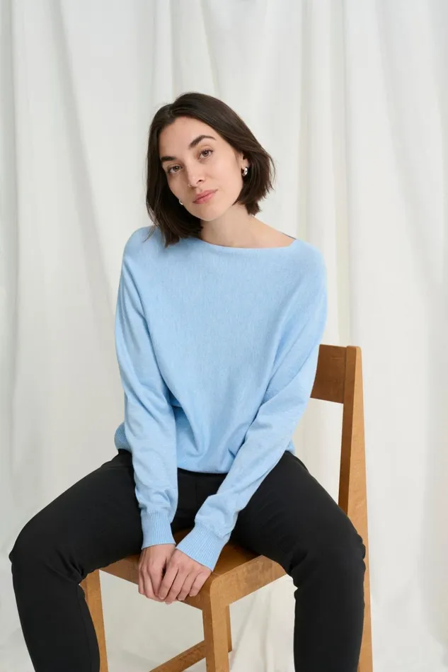 CULTURE Knitwear and Cardigans CUannemarie Pullover Cashmere Blue Mel 8211 Women