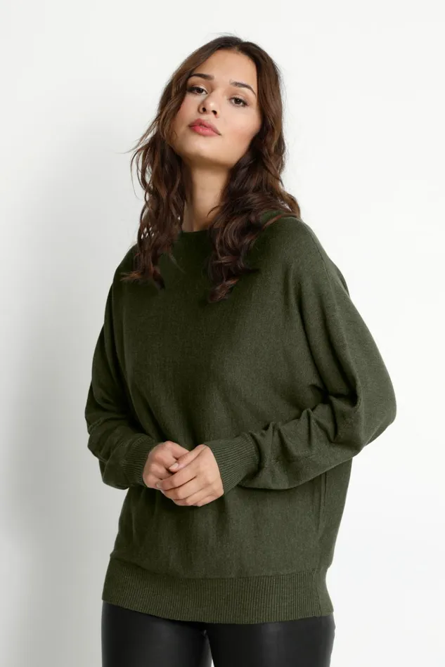 CULTURE Knitwear and Cardigans CUannemarie Pullover Olive Night Melange 8211 Women CULTURE Knitwear and Cardigans CUannemarie Pullover Olive Night Melange 8211 Women