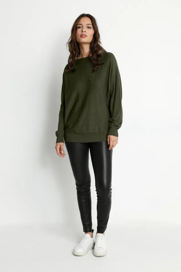 CULTURE Knitwear and Cardigans CUannemarie Pullover Olive Night Melange 8211 Women