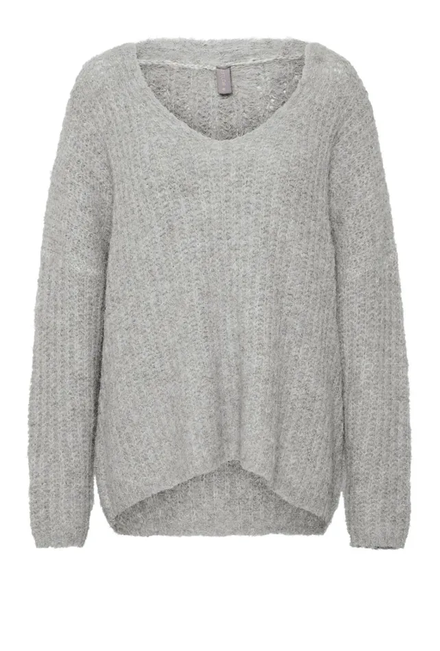 CULTURE Knitwear and Cardigans CUbrava Knitted Sweater Light Grey Melange 8211 Women