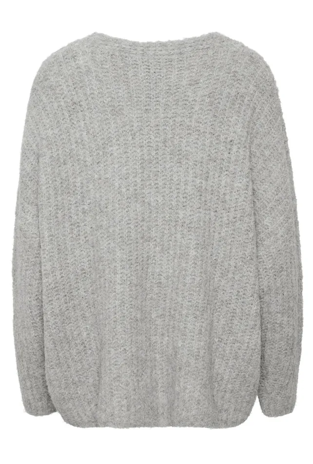 CULTURE Knitwear and Cardigans CUbrava Knitted Sweater Light Grey Melange 8211 Women