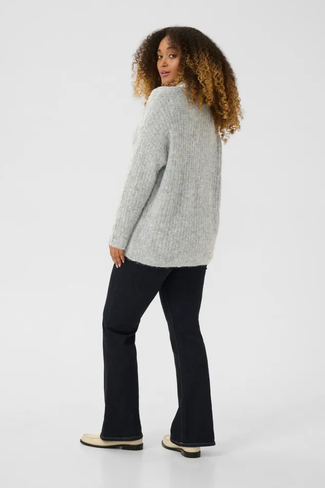 CULTURE Knitwear and Cardigans CUbrava Knitted Sweater Light Grey Melange 8211 Women