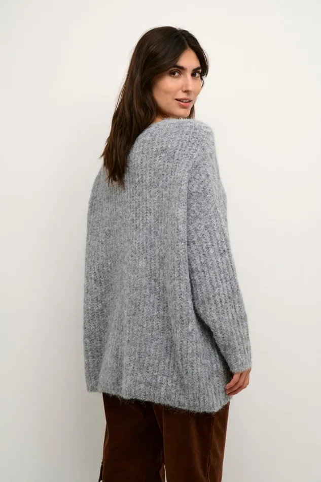 CULTURE Knitwear and Cardigans CUbrava Knitted Sweater Light Grey Melange 8211 Women