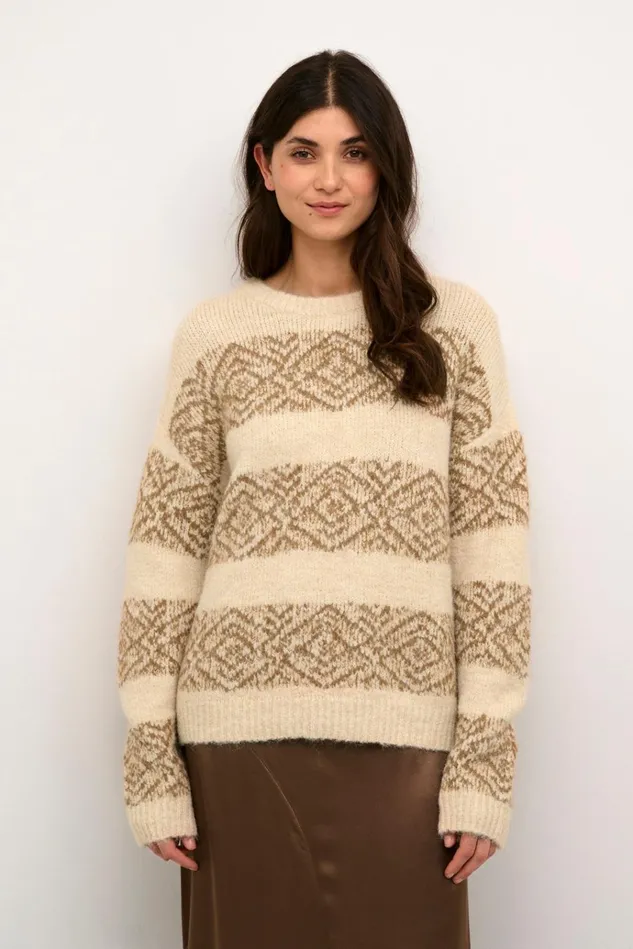 CULTURE Knitwear and Cardigans CUIona Pullover Whitecap Melange 8211 Women