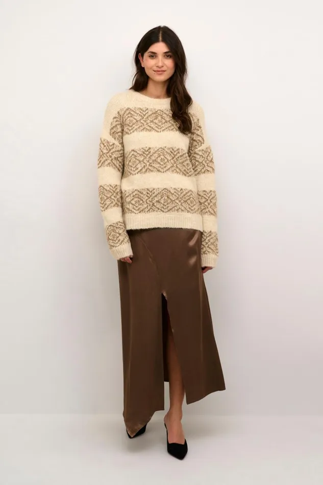 CULTURE Knitwear and Cardigans CUIona Pullover Whitecap Melange 8211 Women
