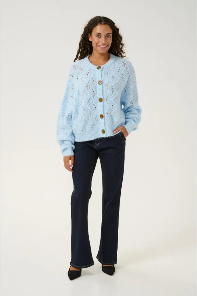 CULTURE Knitwear and Cardigans CUkimmy Cardigan Cashmere Blue Melange 8211 Women