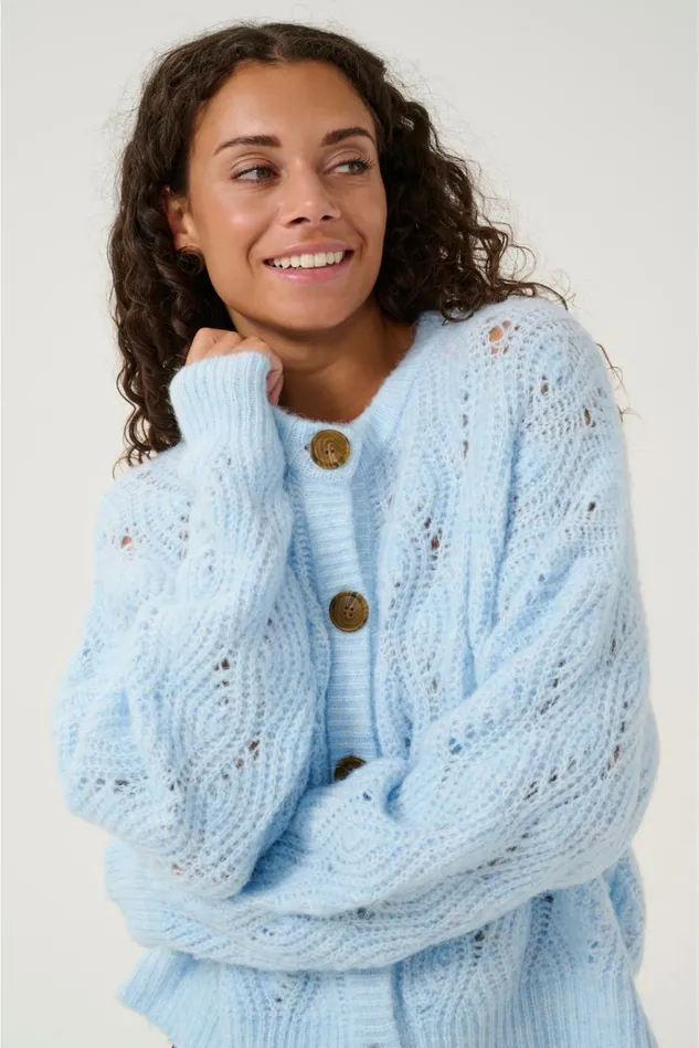 CULTURE Knitwear and Cardigans CUkimmy Cardigan Cashmere Blue Melange 8211 Women