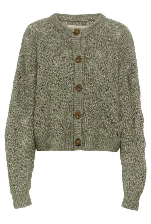 CULTURE Knitwear and Cardigans CUkimmy Cardigan Dusky Green Melange 8211 Women